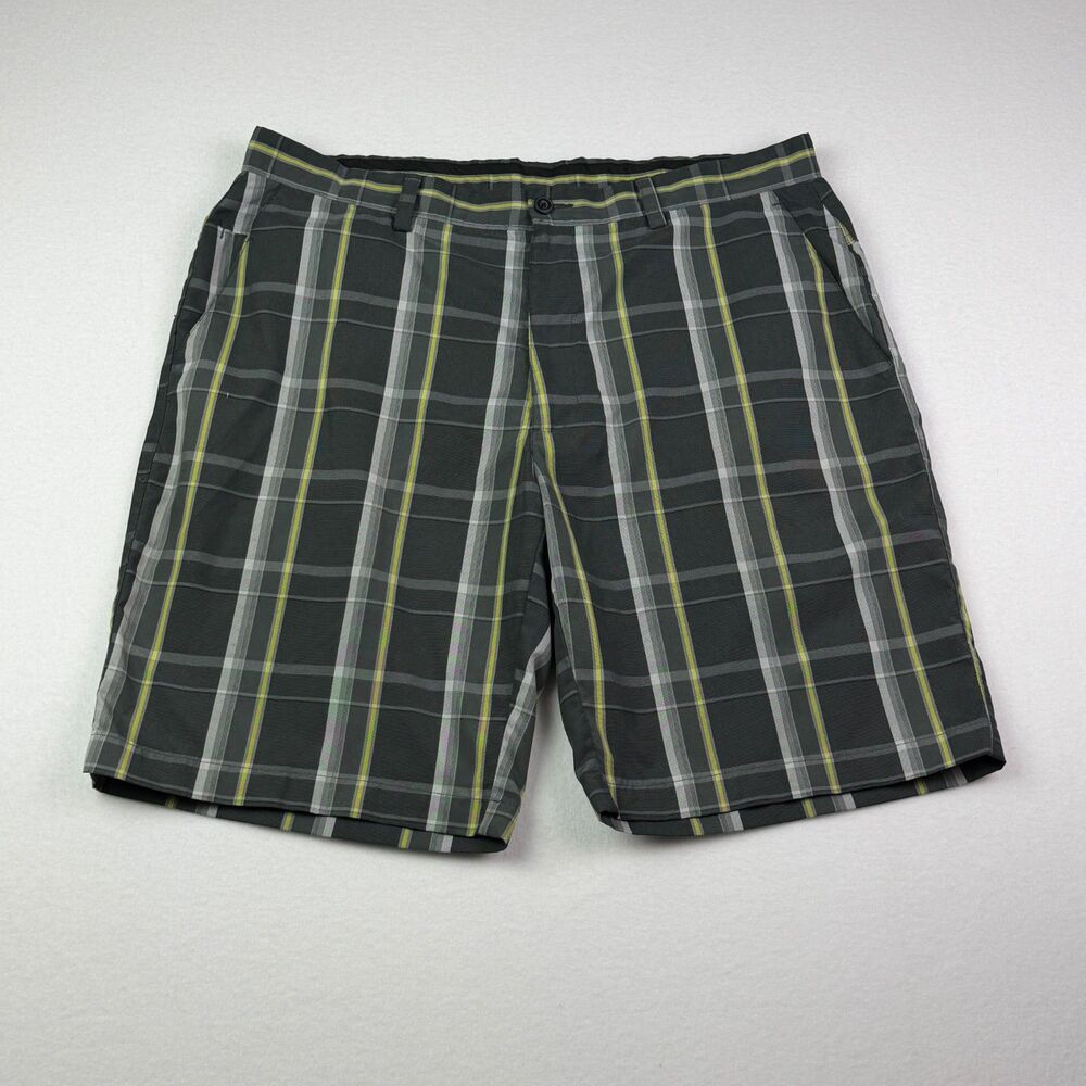 PGA Tour Pro Series Golf Shorts 36 Gray Plaid